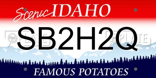 SB2H2Q Idaho License Plate