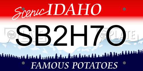 SB2H7O Idaho License Plate