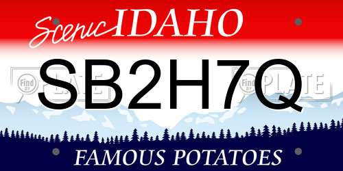 SB2H7Q Idaho License Plate