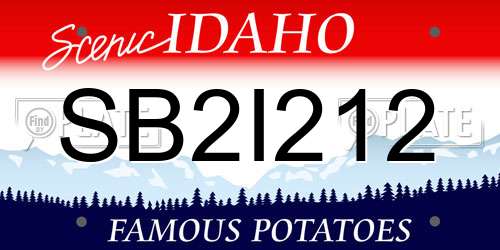 SB2I212 Idaho License Plate
