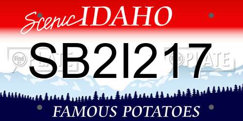 SB2I217 Idaho License Plate