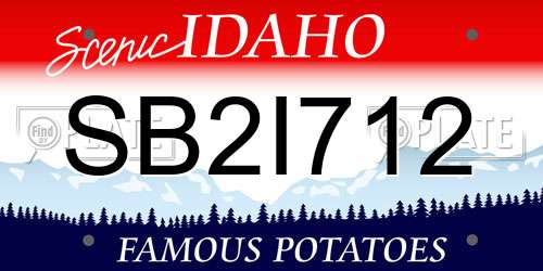 SB2I712 Idaho License Plate