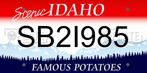 SB2I985 Idaho License Plate