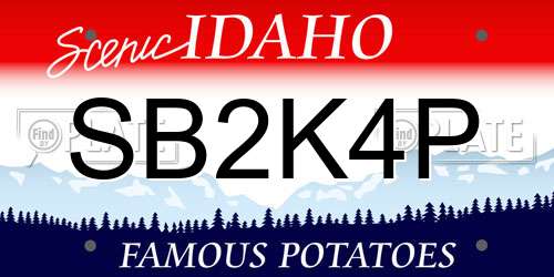 SB2K4P Idaho License Plate