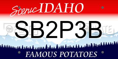 SB2P3B Idaho License Plate