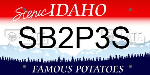 SB2P3S Idaho License Plate