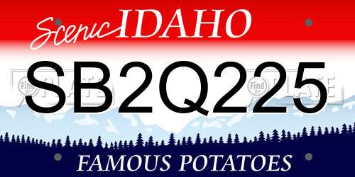 SB2Q225 Idaho License Plate