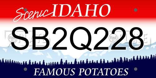 SB2Q228 Idaho License Plate