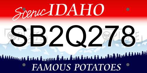 SB2Q278 Idaho License Plate