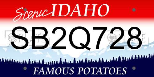 SB2Q728 Idaho License Plate