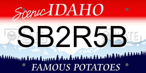 SB2R5B Idaho License Plate