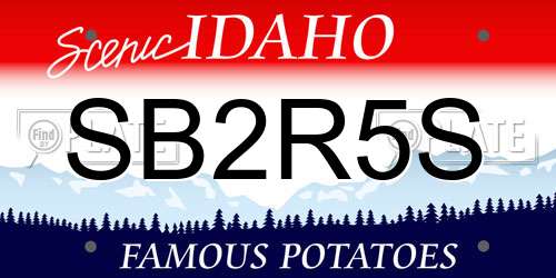 SB2R5S Idaho License Plate