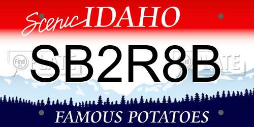 SB2R8B Idaho License Plate