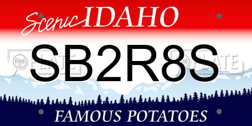 SB2R8S Idaho License Plate