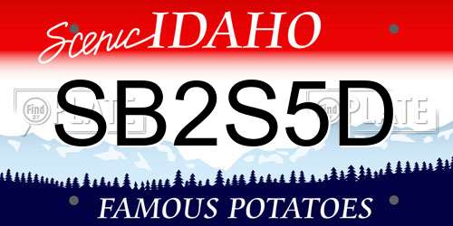 SB2S5D Idaho License Plate