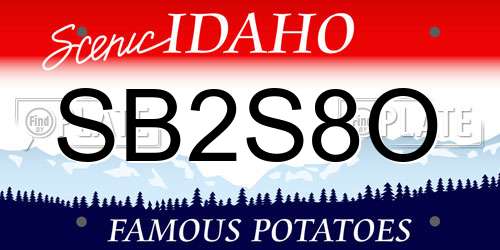 SB2S8O Idaho License Plate