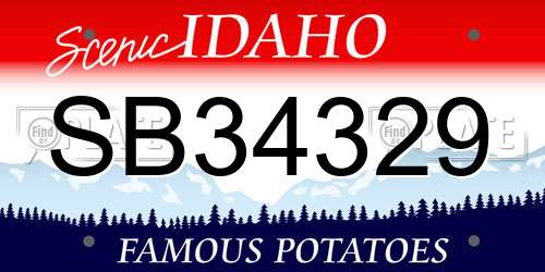 SB34329 Idaho License Plate