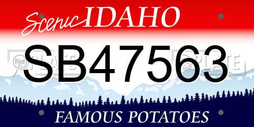 SB47563 Idaho License Plate