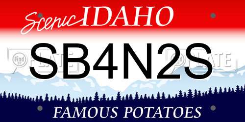 SB4N2S Idaho License Plate