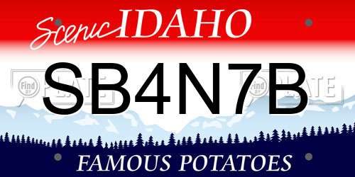 SB4N7B Idaho License Plate