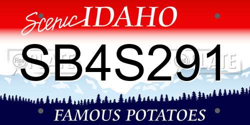 SB4S291 Idaho License Plate