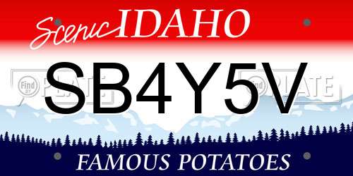 SB4Y5V Idaho License Plate