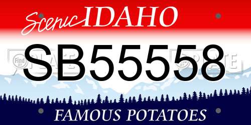 SB55558 Idaho License Plate