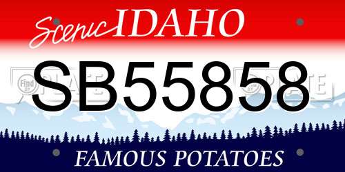 SB55858 Idaho License Plate