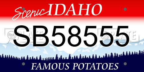 SB58555 Idaho License Plate