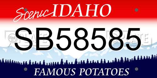 SB58585 Idaho License Plate