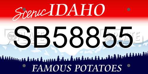 SB58855 Idaho License Plate