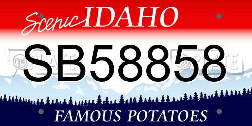 SB58858 Idaho License Plate