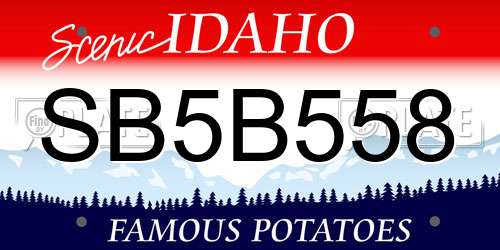 SB5B558 Idaho License Plate