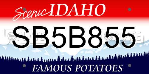 SB5B855 Idaho License Plate