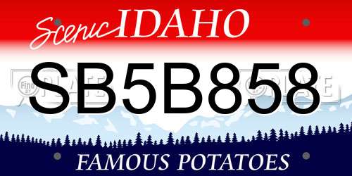 SB5B858 Idaho License Plate