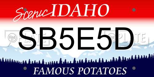 SB5E5D Idaho License Plate