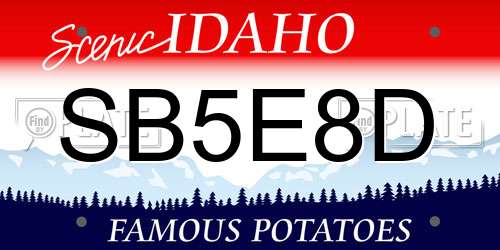 SB5E8D Idaho License Plate