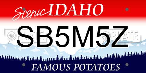 SB5M5Z Idaho License Plate