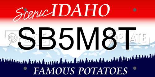 SB5M8T Idaho License Plate