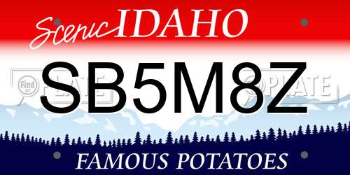 SB5M8Z Idaho License Plate