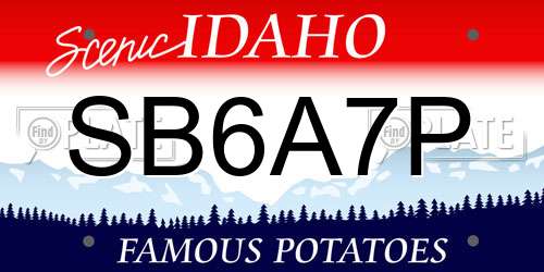 SB6A7P Idaho License Plate