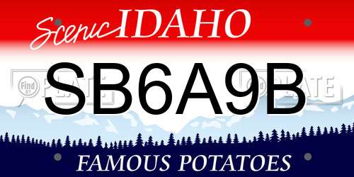 SB6A9B Idaho License Plate
