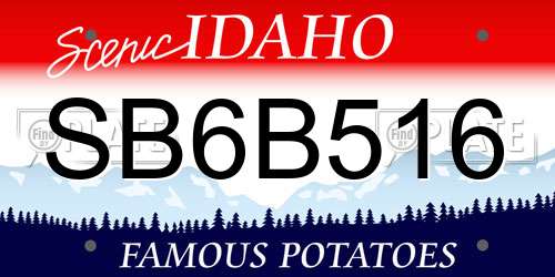 SB6B516 Idaho License Plate