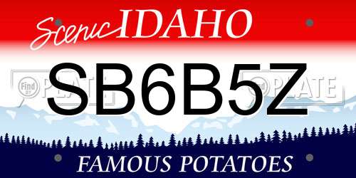 SB6B5Z Idaho License Plate