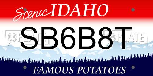 SB6B8T Idaho License Plate