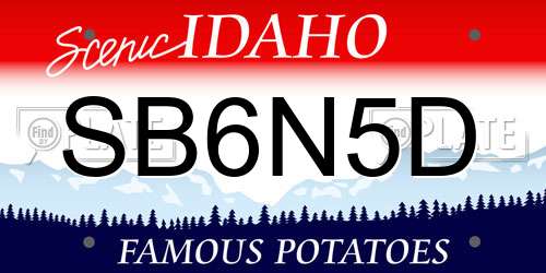 SB6N5D Idaho License Plate