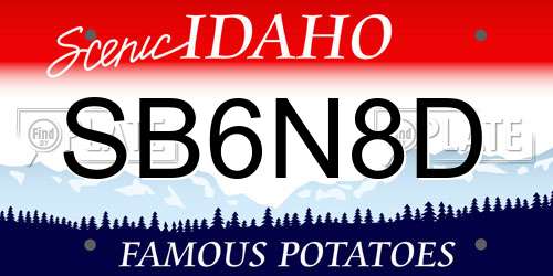SB6N8D Idaho License Plate