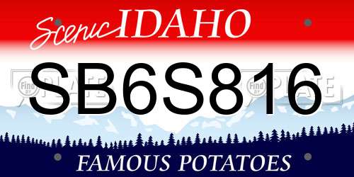 SB6S816 Idaho License Plate