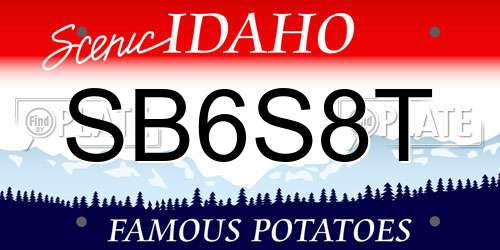 SB6S8T Idaho License Plate