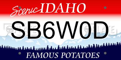 SB6W0D Idaho License Plate